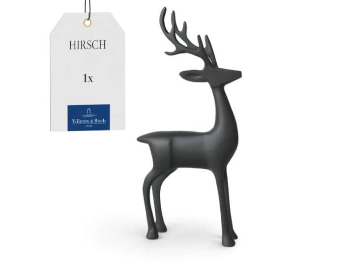 Villeroy & Boch - Christmas Chic Dekofigur Hirsch Schwarz, Weihnachtsdekoration, Modern, Deko Weihnachten Elegant, Aluminium