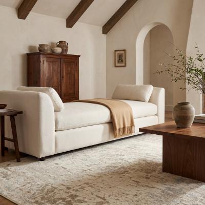 ROW Lauren Distressed Abstract Beige/ Tan Textured Pile Area Rug