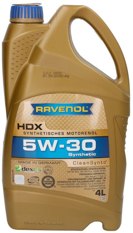 Huile moteur RAVENOL 1111125 HDX 5W30 4L