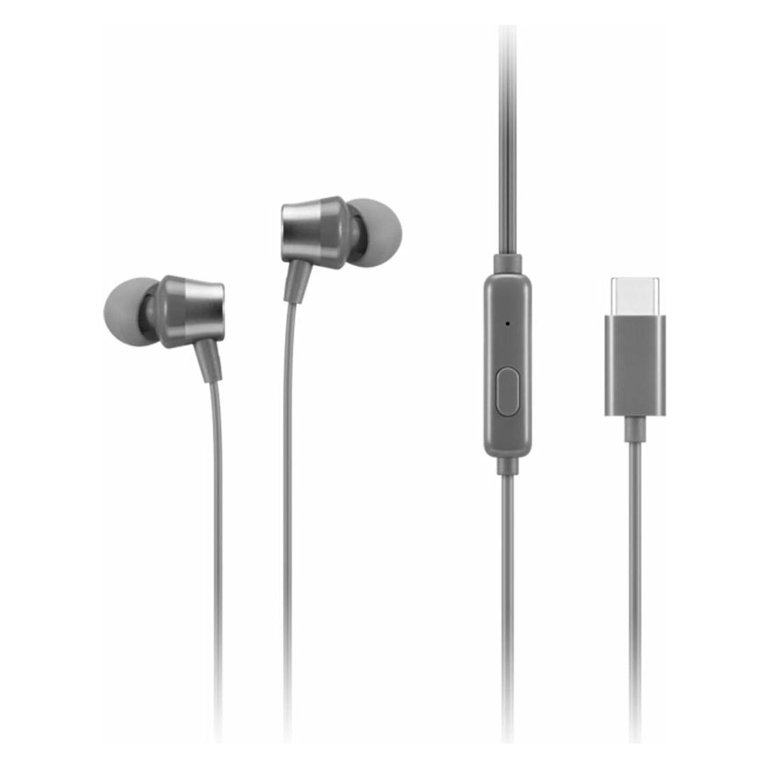 Lenovo Słuchawki douszne z mikrofonem 300 GXD1J77353 USB-C szare (Kabelgebunden) (GXD1J77353)
