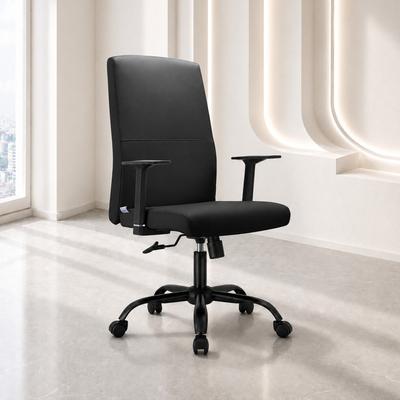 LeisureMod Evander Ergonomic Leather Office Chair with Swivel, Adjustable Height, Lumbar Support Desk Chair