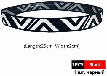 Inspire Select 1pc Breathable Sports Sweat Headband Elastic Non Slip Moisture Wicking Hairband For Running, Yoga & Fitness black