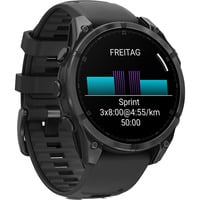 fēnix 8 - 47 mm, AMOLED, Smartwatch Schwarz/Schiefergrau, Silikon-Armband, Edelstahl