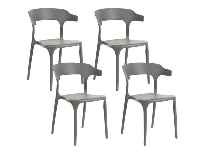 GARTENSTÜHLE 4er-Set Kunststoff grau Gubbio