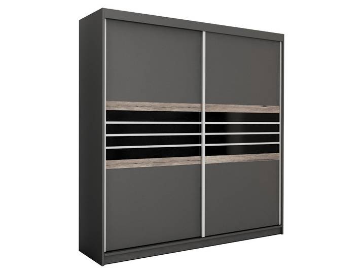 Masseno Schiebetürenschrank RIVEN 203/215/61 cm 2-türig Braun