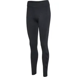 hummel hmlPULSE Logo Mid-Waist Leggings Damen 2316 - black beauty melange L