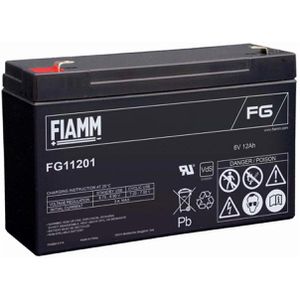 FIAMM AGM-Batterie FG11201, 6 V, 12 Ah, Faston 4,8 mm Anschluss, mit VdS-Zulassung