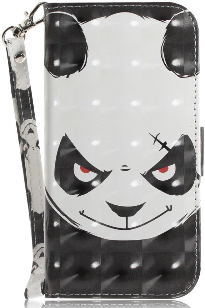 INCOVER Samsung Galaxy A25 (5G) Læder Flip Cover m. Print & Strop - Sur Panda