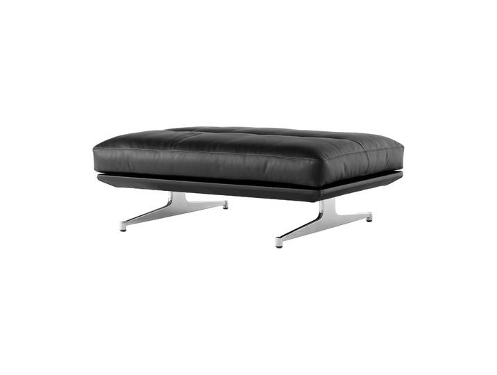 &Tradition Inland AV32 pouf 78x113cm Noble Leder schwarz-polished alu