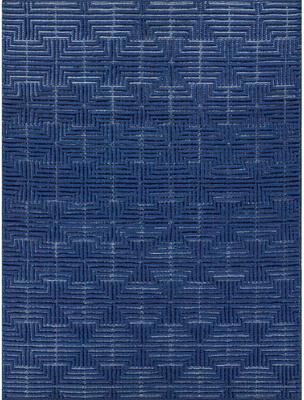 EXQUISITE RUGS Manzoni Hand-loomed New Zealand Wool Navy Area Rug.