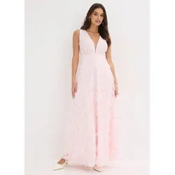 bonprix Abendkleid mit Wimpern-Detail, rosa, Gr.42, Modern und feminin: Abendkleid mit Taillen-Einatz und Wimpern-Detail am Rock