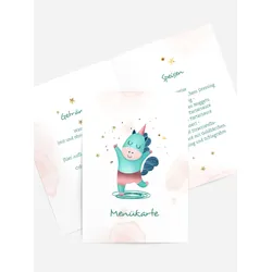 Menükarten Geburtstag selbst gestalten mit Spruch und Fotos im Onlinedesigner bei Meine-Kartenmanufaktur.de