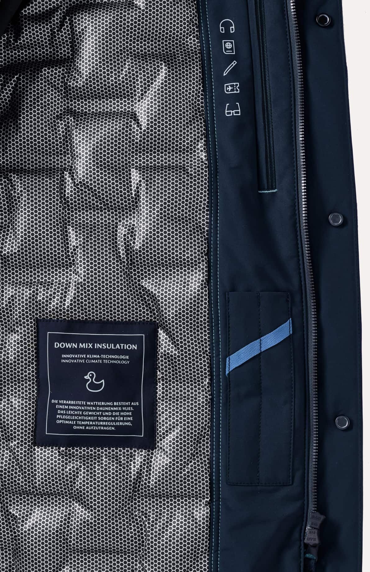 Walbusch Aquastop Daunen Hybrid Jacke, normale Größen#untersetzte Größen, Farbe Blau, 26, echte Daune wasserdicht und atmungsaktiv Herren