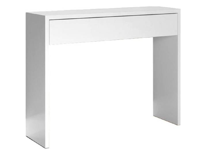 Table console meuble console avec 1 tiroir coloris blanc - longueur 100 x profondeur 30 x hauteur 76 cm