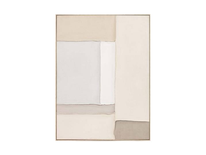 Handgemaltes, gerahmtes Bild „Fabrik Flow II“ 80 x 100 cm Beige, Weiss Crea Collection
