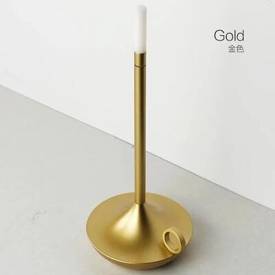 Uplifted Finds Rechargeable Touch LED Candlelight Table Lamp Ambient Night Light For Bar Restaurant gold