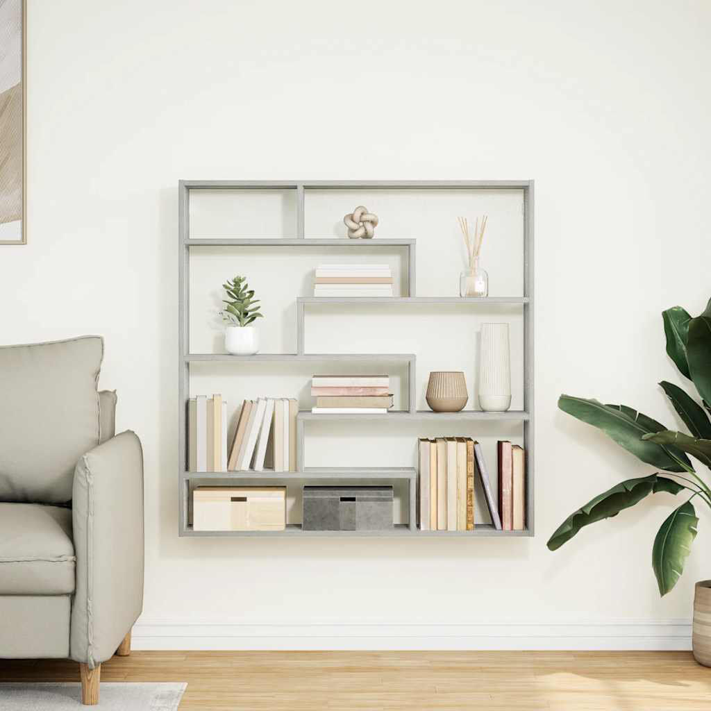DEvidaxl 19-9 Square Cube Shelf Grey/Sonoma 100cm H X 100cm W X 18cm D