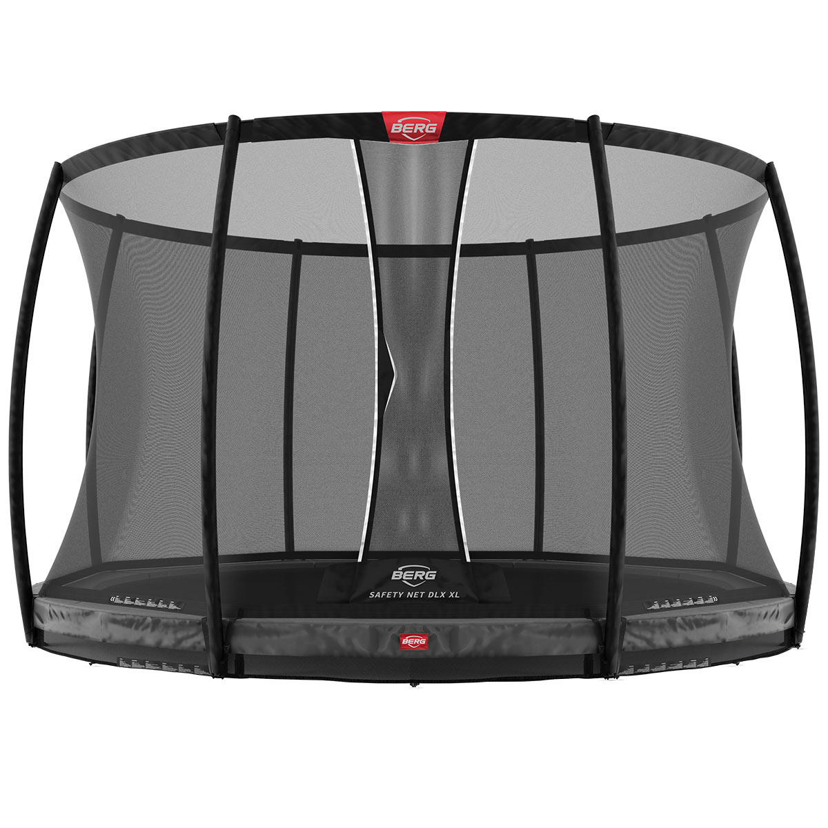 Berg Champion Trampolin InGround 430 cm, Sicherheitsnetz Deluxe XL Grau