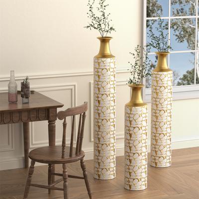 DEVERA Floor Vases Gold Large Vases Set of 3