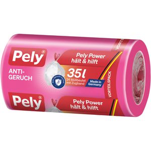 Pely Müllbeutel Anti-Geruch, 54030240, 35 Liter, mit Zugband, transparent, 24 Stück