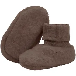 Huttelihut Schlupfschuhe Merinowolle, braun, 74