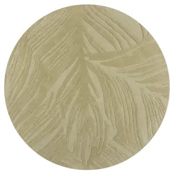 WOLLTEPPICH LEVEN, floral, Grün-Beige, Ø 160 cm
