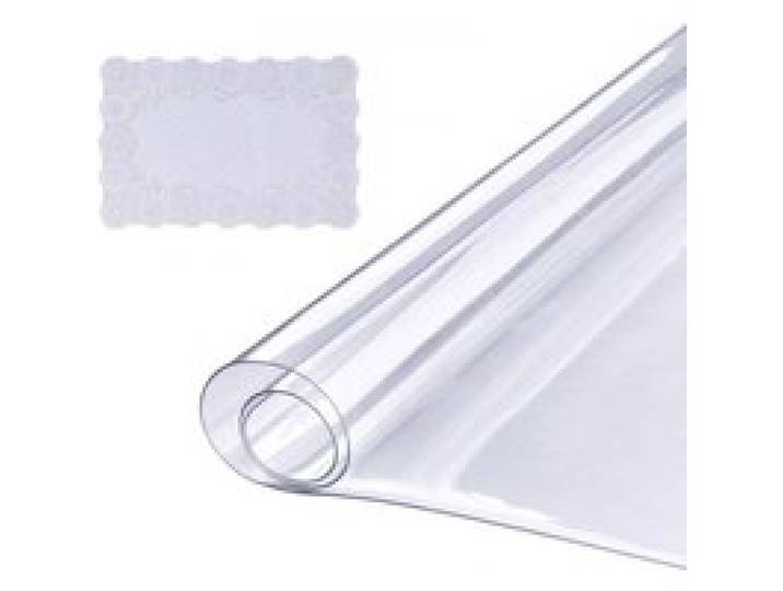VEVOR Nappe Rectangle Transparente 45,7 x 92,5 cm Film de Table Transparent en PVC Épaisseur 1,5 mm avec Coins Arrondis Découper sur Mesure avec Nappe Tissu 45x30 cm Protection de Table Transparente