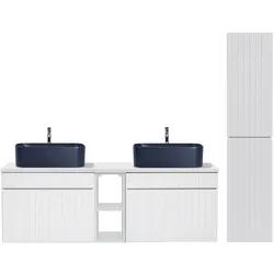 BADMÖBEL 140cm Zelie 2er-Set Weiß