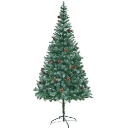vidaXL Künstlicher Weihnachtsbaum mit Tannenzapfen 210 cm