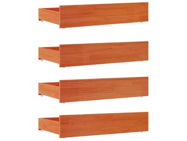 vidaXL Bettschubladen 4 Stk. Wachsbraun Massivholz Kiefer