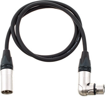 pro snake XLR Patch Angled/Female 1m Schwarz