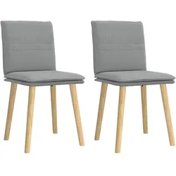 vidaXL Esszimmerstühle 2 Stk. Hellgrau Stoff