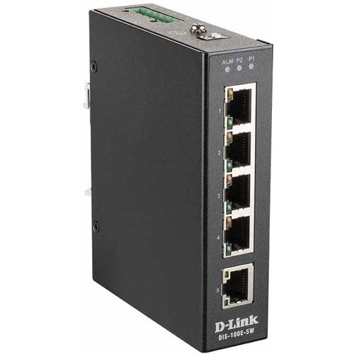 D-Link 5-Port Unmanaged Layer2 Fast Ethernet Industrie Switch