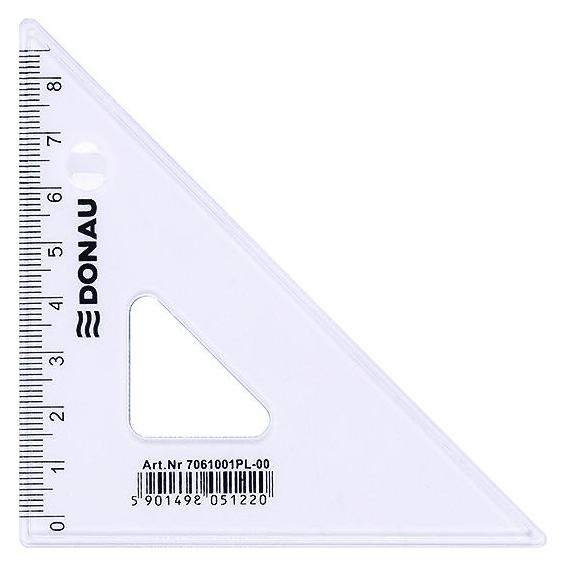 Donau Geodreieck, klein, 8, 5cm, 45°, klar (13.50 cm) (47274035)