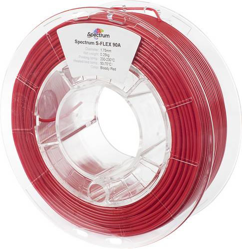Spectrum Filaments 80252 S-Flex 90A Filament Flexibles Filament flexibel, chemisch beständig, verzugsfrei 1.75mm 250g bloody red