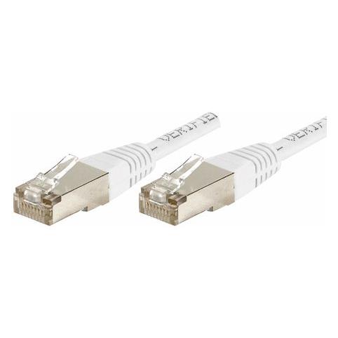 Exertis Connect Patchkabel F/UTP, CAT.6, weiss, 25,0 m Patchkabel mit besonders schmalem Knickschutz (CAT6, 25 m) (853819)