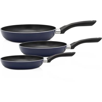 Pfannen-Set KRÜGER "Troja", blau, Pfannen, Ø 20/24/28 cm, Induktion