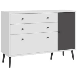 FORTE Sideboard Harllson Dekor Weiß / Grau