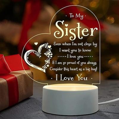 1 Stück 3D-Kreativlampe, Schwestergeschenke an meine Schwester, Nachtlicht, Schwestergeschenke von Schwester und Bruder, Geburtstagsgeschenke für Schwester, Abschluss-Weihnachtsnachtlampengeschenk