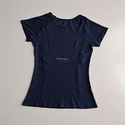 Fusion Finds Women's Workout Shirt Quick Dry Mesh Yoga & Running Fitness T Shirt darkblue s