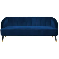 3-SITZER-SOFA Samtstoff Kobaltblau Alsvag