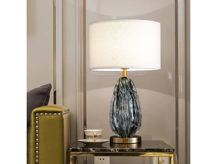 Lampe de Table en verre créative, Villa, salon, luxe, vert avancé, lampe décorative de bureau, mode hôtel, chevet, E27, 2026