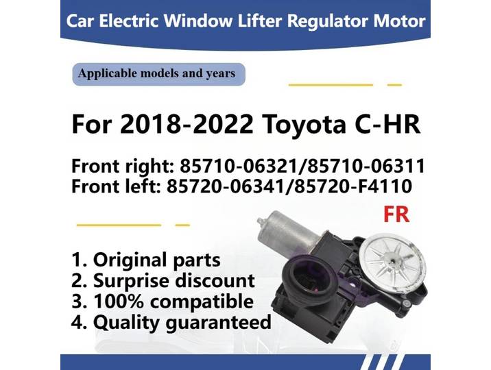 Moteur de régulateur de lève-vitre électrique de voiture, pour Toyota C-HR 2018 – 2022, Original 85710-06321/85710-06311 85720-06341/85720-F4110