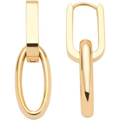 Paar Creolen LEONARDO "Ohrringe Mathilde", gold (gelbgoldfarben), Ohrringe, Damen, Edelstahl, Einhänger abnehmbar