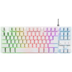 Trust GXT833W Thado TKL - Hintergrundbeleuchtung - white (DE, Kabelgebunden), Tastatur, Weiss, Mehrfarbig