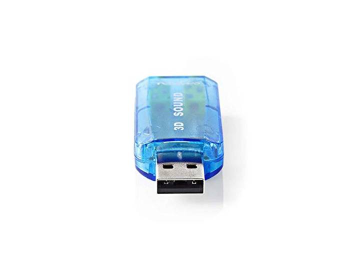 Nedis USB-A - 3,5mm Jack headset audio adapter / blauw