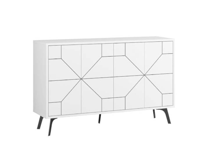 Calicosy Buffet 4 Portes et Portes décorées L123 cm - Dune