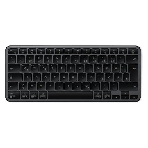 Satechi Slim EX1 Kabellose Tastatur, Space Schwarz, Bluetooth, Deutsch (DE, Kabellos) (ST-KEX1C-DE)