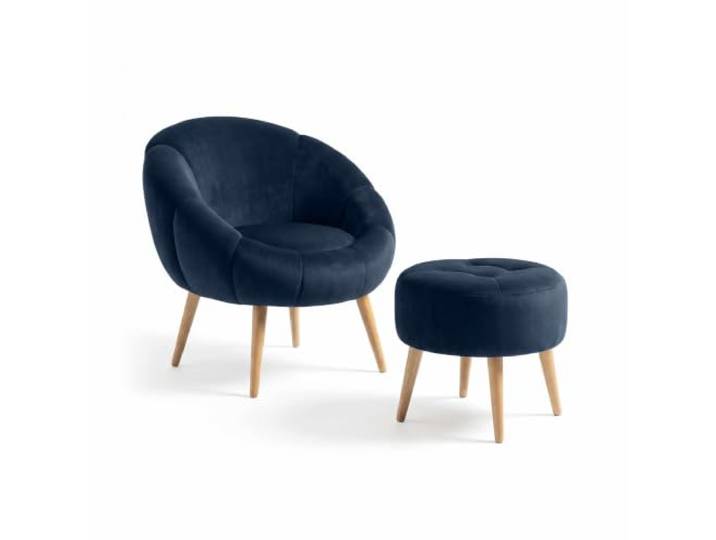 Hanah Home Elegant Wing Chair & Pouffe Set (2 Pieces), Anthracite, 100% Wellssoft Fabric, 18mm Melamine Coated Perfect for Modern Living Spaces