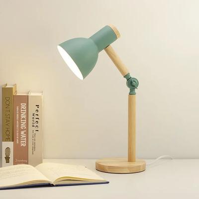 Inspired Living Nordic Wood Adjustable Desk Lamp For Reading, Study & Bedside Lighting green eu
